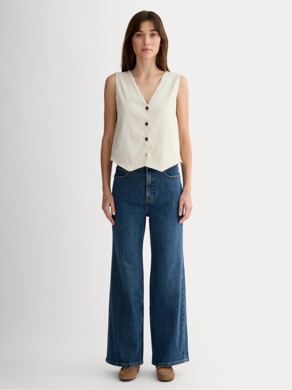 Everlane The Way-High Sailor Jean Deep Blue Size 25 High Rise Wide Leg